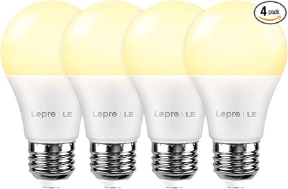 Lighting EVER LED Smart Light Bulbs, Compatible with Alexa and Google Assistant, 60 Watt Equivalent, Dimmable with App (Not Support Traditional Dimmers), Warm White 2700K, A19 E26, 2.4GHz WiFi Only