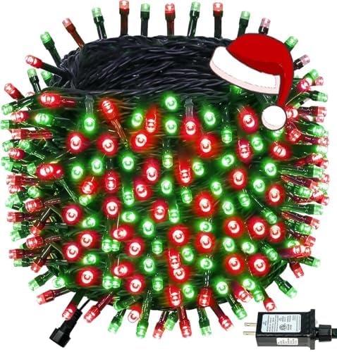 Connectable 88Ft 240LED Christmas String Lights Outdoor Indoor, Red&Green