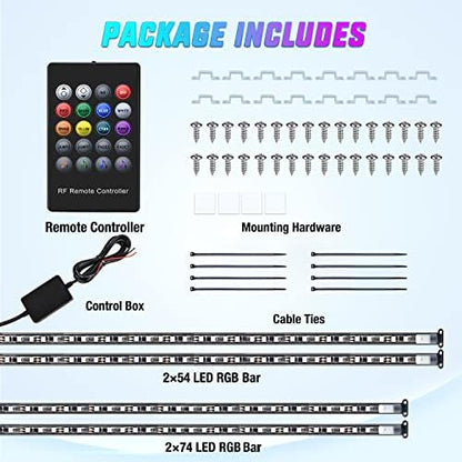 Nilight 4PCS RGB LED Underglow Lights Strip with APP & Remote Control