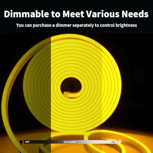 iNextStation Yellow LED Light Strip 16.4FT LED Rope Light (with DC12V Plug)