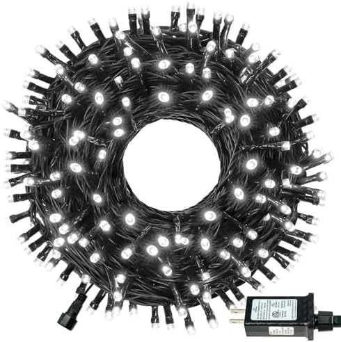 Connectable 42Ft 100LED Christmas String Lights Outdoor Indoor, Cool White