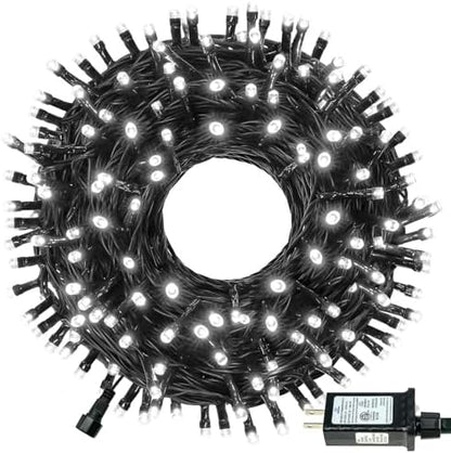 Connectable 42Ft 100LED Christmas String Lights Outdoor Indoor, Cool White