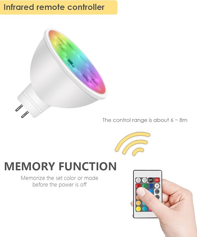 RGB MR16 and MR16 Smart Light Bulbs