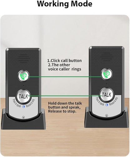 Decdeal 2 Pack Intercoms Wireless for Home, Voice Bidirectional Caller Home Ultra Long Distance Voice Interphone Elderly Caller Room to Room Communication Intercom Two Way Ringtone Call