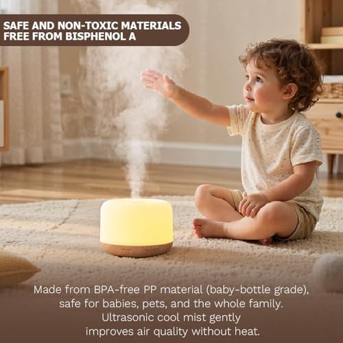 Essential Oil Diffuser, Ultrasonic Humidifier with LED Light
