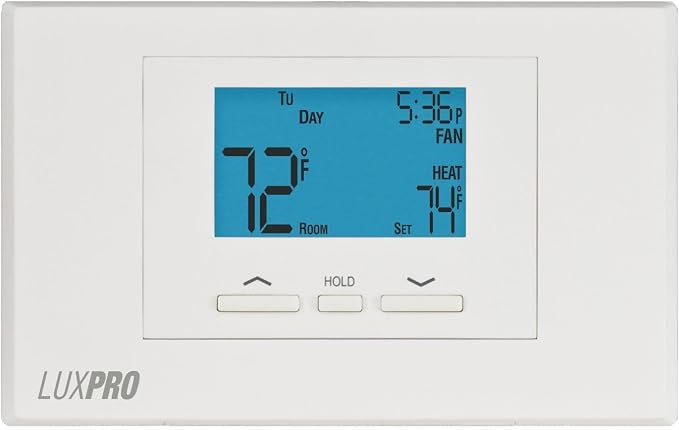 P521U Programmable 5-2 Day Thermostat for Home Use; 2 Heat, 1 Cool