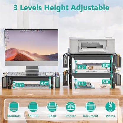 WALI Computer Monitor Stand with Storage and Pen Holder