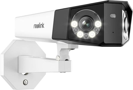 REOLINK 4K PoE Security Camera System, IP Outdoor Cameras 4X Duo 2 PoE with 1x RLN8-410 White (Built-in 2TB HDD) Video Recorder