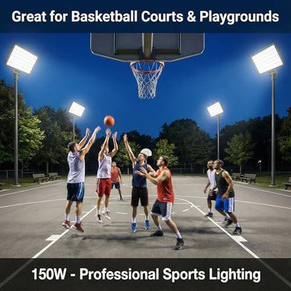 XXBSAZ 150W LED Flood Light Outdoor, Daylight 6500K,18000LM, AC85-265V IP66 Waterproof, High Power Commercial Work Light, Security Stadium Lights for Parking Lots, Workshop，Warehouses