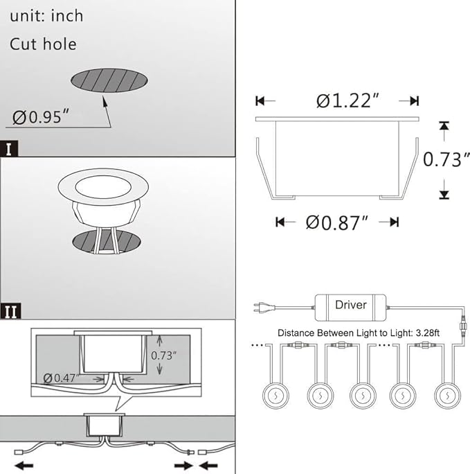 Sumaote 10Pcs WiFi RGBW Deck Lights Kit, 1.22" Recessed Low Voltage Step Lights Outdoor, IP67 Waterproof RGB and 3000K Dimmable Landscape Lighting for Stairs Path Pool Side, Smart APP Control