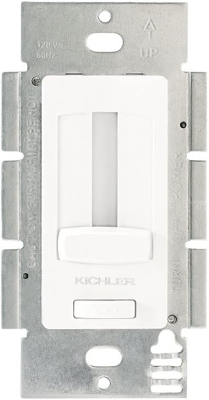 Kichler 60W LED Driver and Dimmer Power Supply in White, 24V Low Voltage Lighting Transformer, 6DD24V060WH, (2" W x 4" H x 2" L)