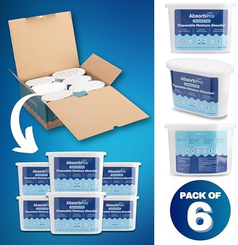 Absorb Pro Moisture Absorber Tub 10.5 oz, Fragrance Free, 6-Pack