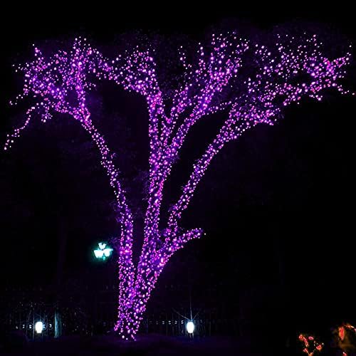 DAZZLE BRIGHT Halloween 300 LED String Lights, 100FT Connectable String Lights with 8 Lighting Modes, Halloween Decorations for Party Carnival Supplies, Indoor Outdoor Yard Garden Decor (Purple)