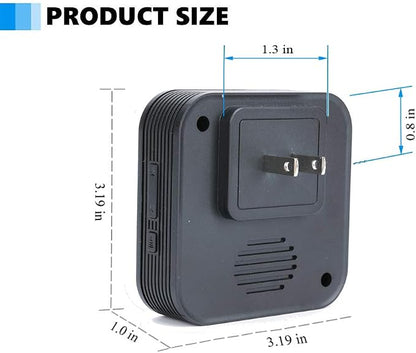 Dog Door Bell Wireless Doggie Doorbells for Potty Training with Waterproof Touch Button Dog Bells Included 2 Receivers and 4 Transmitters, Black