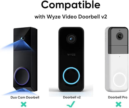 Wyze Lifestyle Video Doorbell Camera v2 Wedge Kit, 3 Mounting Bracket (One Adjustable 15° Horizontal Bracket, Two 7.5° Vertical Bracket), Replacement Angle Adjustment Adapter Wedge Kit