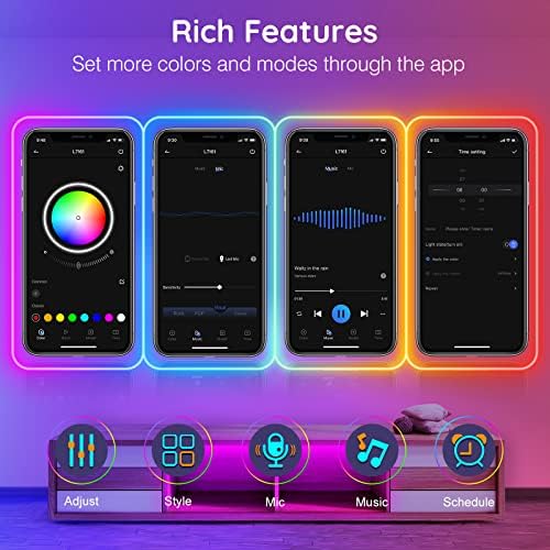 AILBTON 32.8FT Neon Rope Lights, RGB LED Strip Lights, Waterproof IP67 LED Lights for Bedroom, DIY Design, Music Sync, Remote Control, Multiple Modes for Bedroom