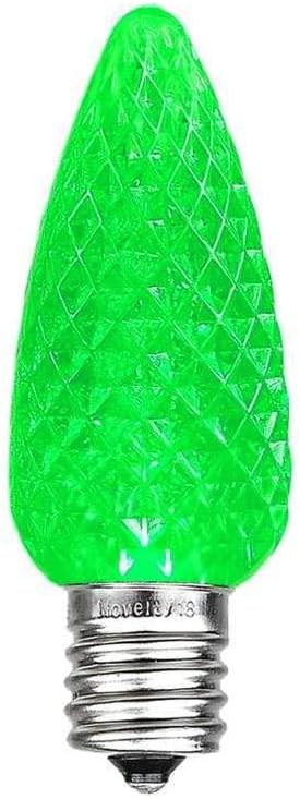 Novelty Lights 25 Foot C9 LED Outdoor Lighting Patio Christmas String Light Set, Green, White Wire, 25 Bulbs