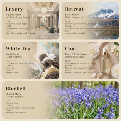 Waterless Essential Oil Diffuser, 4.06fl oz(120ml) Portable Battery Operated Cold Air Aroma Scent Machine, 4 Intensity Levels, Quiet Diffuser for Bedroom Office Bath Car (White-Luxury1)