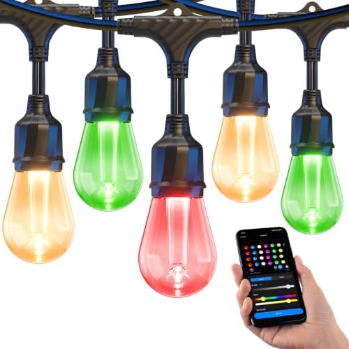 XMCOSY+ Smart Outdoor String Lights 123FT, LED Patio Light with App Control