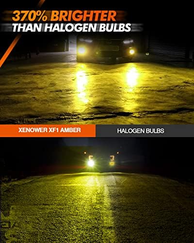 SEALIGHT 2504 PSX24W LED Fog Lights Bulbs, 13,000LM 3000K Yellow 600% Brightness 11W High Power 2504 PSX24W LED Fog Light DRL Bulbs Replacement For Car,Truck, Car Lighting Kits Pack of 2