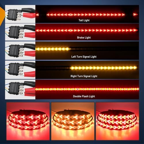 Nilight Truck Tailgate Light Strip 48Inch Arrow 432 LED Light