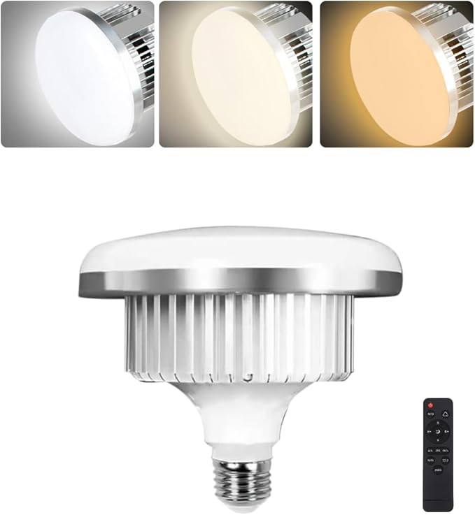 1Pack 85W Photography Light Bulb 3000-6000K Dimmable Tricolor LED Bulbs for Softbox Bulb in E27/26 Socket for Photography Photo Video Studio Lighting…