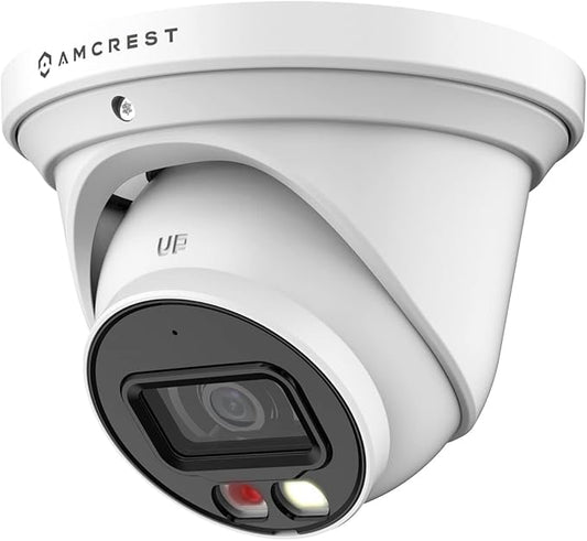 Amcrest Refurbished 4K (8MP) IP PoE AI Camera, 49ft Nightcolor, Security Outdoor Turret Camera, Human Detection, Active Deterrent, 4K@15fps REP-IP8M-2779EW-AI (White) (Renewed)
