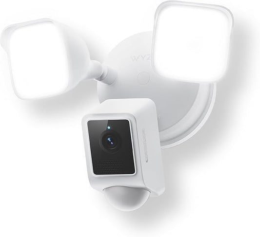 WYZE Floodlight Camera v2, Security Camera Outdoor, 2K HD with Color Night Vision, 2800-Lumen LEDs, 160° Wide View, 105dB Siren, Works with Alexa & Google Assistant, Wired, Free Expert Support