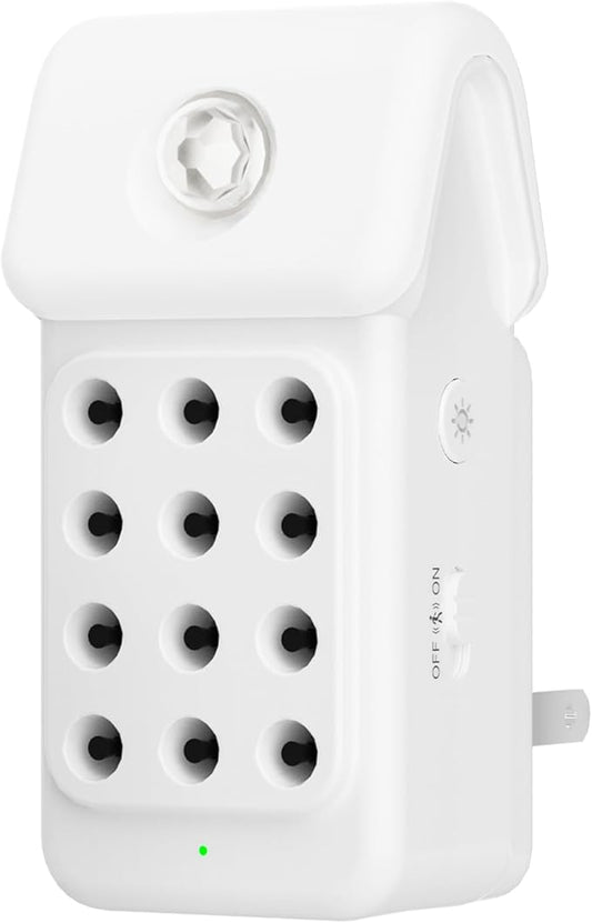 iDiskk 1Pack Plug in Air Purifier for Home，Negative Air ionizer & Motion Sensor, Mini Portable fresher for Bedroom, Bathroom, Office, Air Cleaner for Odor, Smoke, Pet Dander, Dust (White)