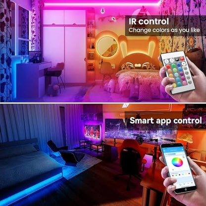 TJOY LED Lights for Bedroom 100ft, RGB Color Changing Led Strip Lighting