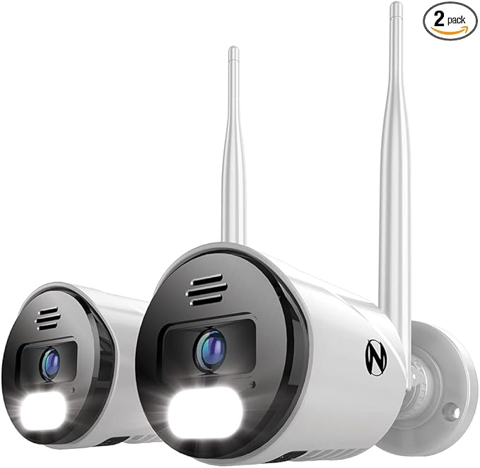 Night Owl Wi-Fi IP 4K HD Indoor/Outdoor Dual Spotlight Cameras with 2-Way Audio, Preset Voice Alerts and Built-in Camera Siren