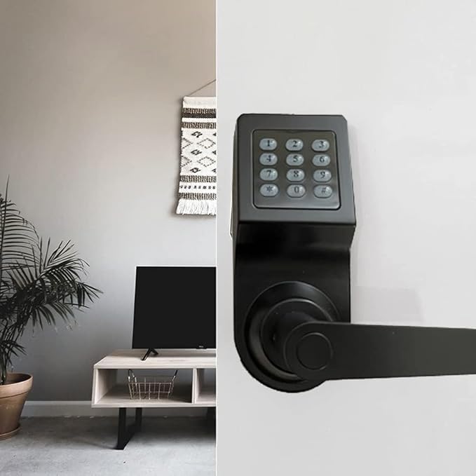 Colosus Electronic Trusted Digital Keyless Door Lock, Keypad – Smartcode Security, Grant & Control Access for Home, Office (Black - 4 Key Fobs)