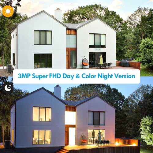 Poyasilon Solar Security Cameras Wireless Outdoor, Wireless Cameras for Home/Outdoor Security, 355°PTZ, 3MP 2K FHD WiFi Camera with Spotlight, Motion Detection, Siren, Color Night Vision, SD/Cloud