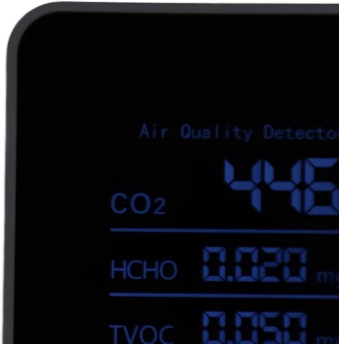 Portable CO2 Detector, 5-in-1 Air Quality Monitor with HCHO, TVOC, Temp, Humi, Ideal for Detecting Carbon Dioxide Concentration in the Air