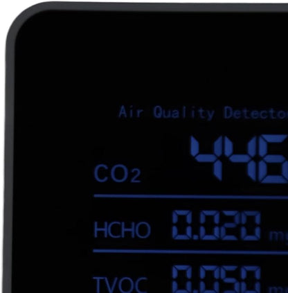 Portable CO2 Detector, 5-in-1 Air Quality Monitor with HCHO, TVOC, Temp, Humi, Ideal for Detecting Carbon Dioxide Concentration in the Air