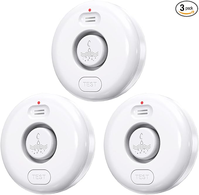 3 Pcs WD71 Water Leak Alarm Detector, 120dB Loud Alert Water Sensor, Can Use WiFi Gateway/Hub(Gateway Not Included), Easy Installation for Home, Basement Flood Prevention, Bathroom, Sink, Laundry