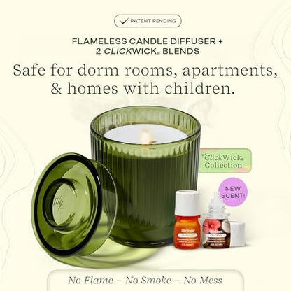 Lifelines Flameless Candle Diffuser with 2 Clickwick Essential Oil Blends