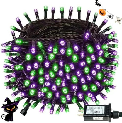 Connectable 88Ft 240LED Halloween Lights Outdoor Indoor, Purple & Green