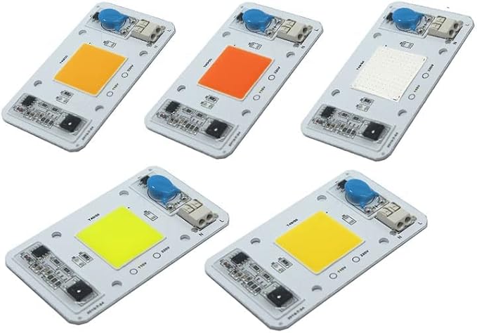 LED 50W COB Chip Bulbs AC 110V Integrated Smart IC Driver Cool White Warm White Red Green Blue Yellow Pink Full Spectrum (White Full Spectrum)