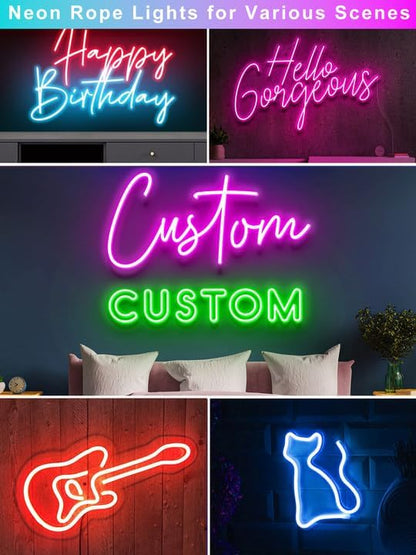 Ledagic 48ft RGB Led Neon Rope Lights, Remote App Control Led Rope Lights
