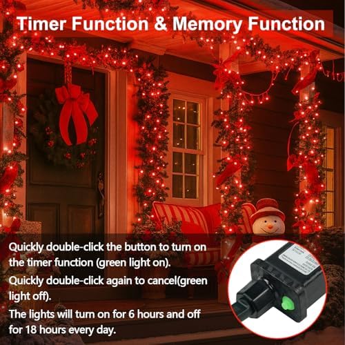 200 LED Connectable String Lights, 66FT Christmas Lights Outdoor Indoor