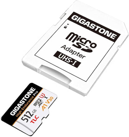 [5-Yrs Free Data Recovery] GIGASTONE 512GB Micro SD Card, TLC High Endurance Pro, Speed Up to 140/120 MB/s, Compatible with REDTIGER Rove VIOFO VANTRUE PRUVEEO Dash Cam, MicroSDXC UHS-I A1 V30 U3