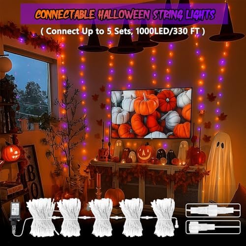 200 LED Connectable String Lights, 66FT Christmas Lights Outdoor Indoor