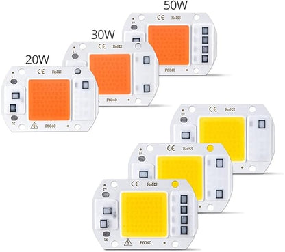 Home Bulbs 1pack LED COB Chip Bulb Light 50W 30W 20W 220V 110V DIY Smart IC Plant Full Spectrum LED Grow Light Indoor Plant Seedling Flower Grow Household Lamp