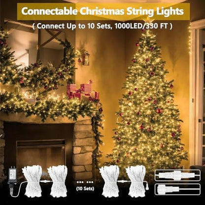 2 Pack 100 LED Connectable String Lights, Christmas Lights Outdoor Indoor