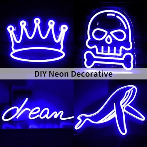16.4FT Neon LED Strip Lights, 12V Blue Silicone LED Rope Lights