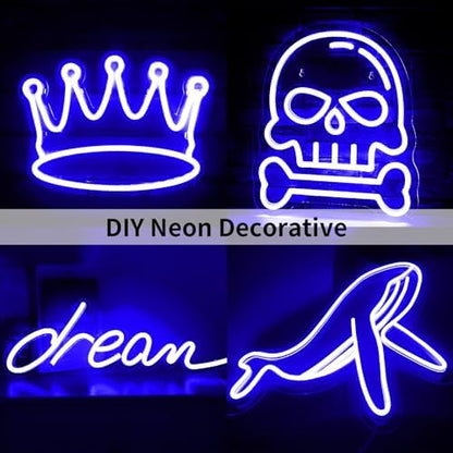 16.4FT Neon LED Strip Lights, 12V Blue Silicone LED Rope Lights