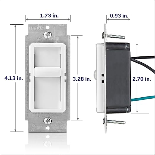 Leviton SureSlide Dimmer Switch for Dimmable LED, Halogen and Incandescent Bulbs, 6672-1LT, Light Almond
