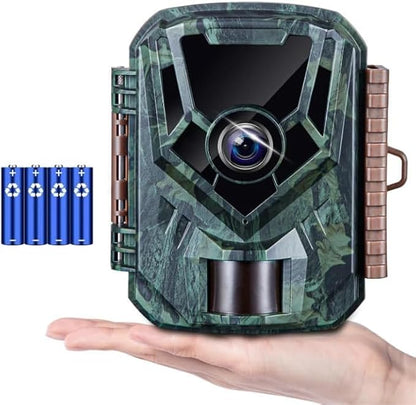 KJK Trail Camera 36MP 2.7K, Mini Game Camera with Night Vision 0.1s Trigger Time Motion Activated 130°Wide-Angle, Waterproof Trail Cam with 2.0” HD TFT Screen, Hunting Camera for Wildlife Monitoring