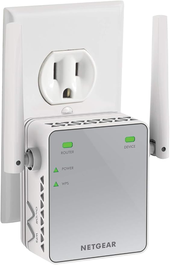 NETGEAR Wi-Fi Range Extender EX2700 - Coverage Up to 800 Sq Ft and 10 Devices with N300 Wireless Signal Booster & Repeater (Up to 300Mbps Speed), and Compact Wall Plug Design